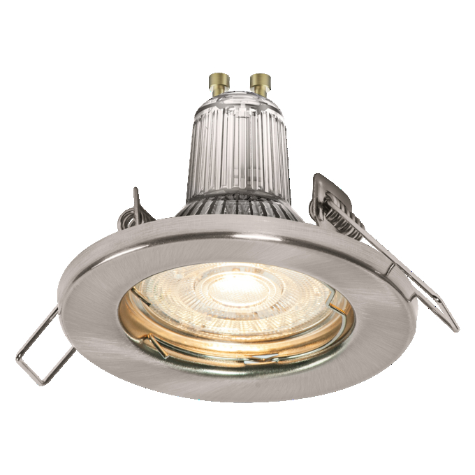 Spotlight Recess Set Incl. Osram LED 3x2.6W GU10 Brushed Nickel white, upright, sw. on
