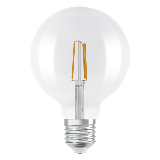 LED Superstar Plus Classic Globe 125 60 Filament Glow DIM 7W 822…827 E27  white, upright