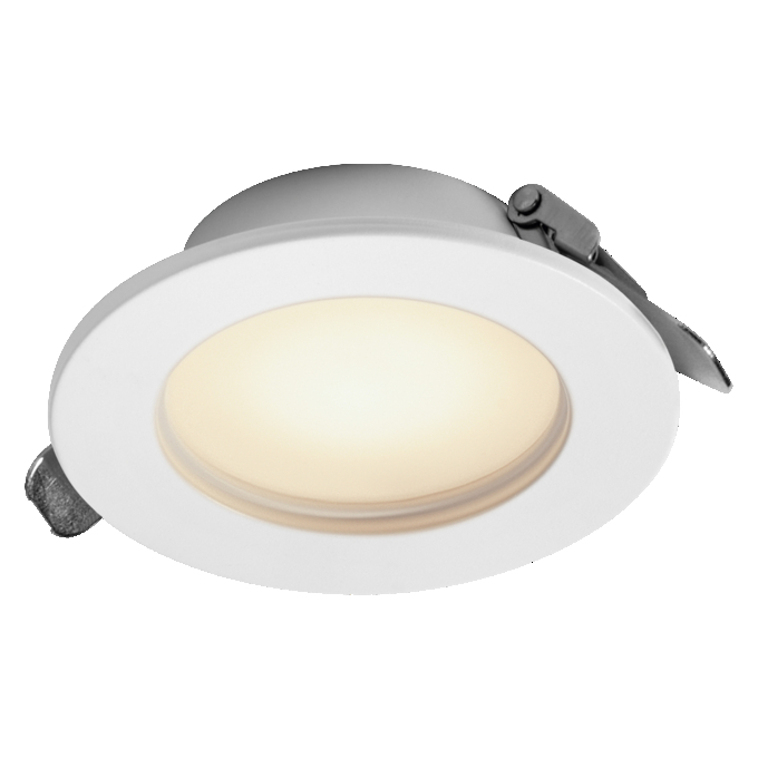 LED Downlight Set IP44 Dim Slim 97mm 4.5W Metal 830 White white, upright, sw. on
