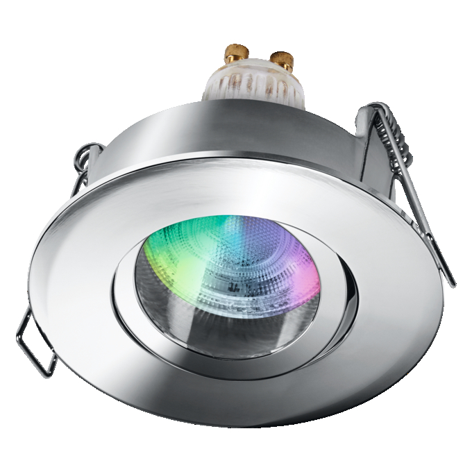 SMART+ MATTER LED Spot Recess GU10 IP65 Adjustable 4.7W RGBW Chrome white, upright, sw. on