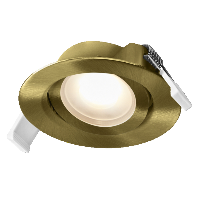 Spot Set Recess Adjustable 4.9W 827 120° Green Brass white, upright, sw. on