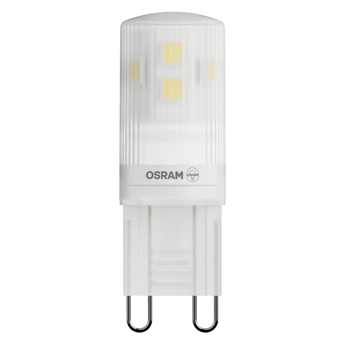 LED PIN 28 300° 2.6W 827 Frosted  G9 white, upright, OSRAM logo