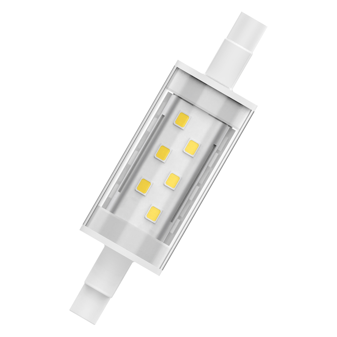 LED Slim Line 78 60 300° V 7W 827 Clear R7s white, diagonal