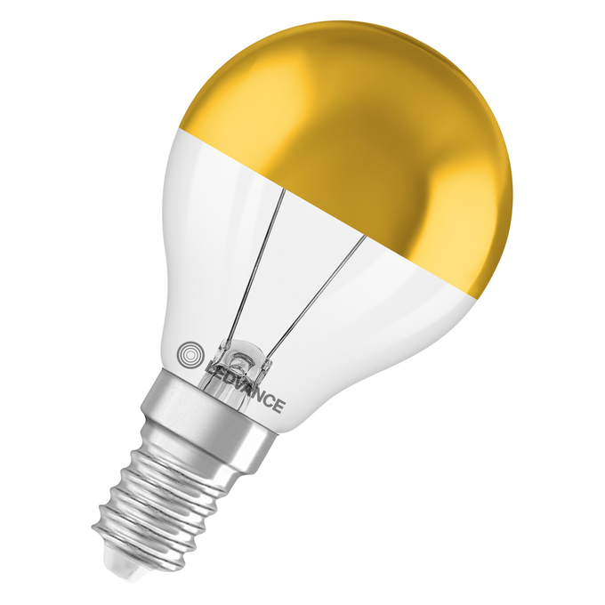 LED CLASSIC P 35 DIM COB P 3.4W 827 Mirror gold E14