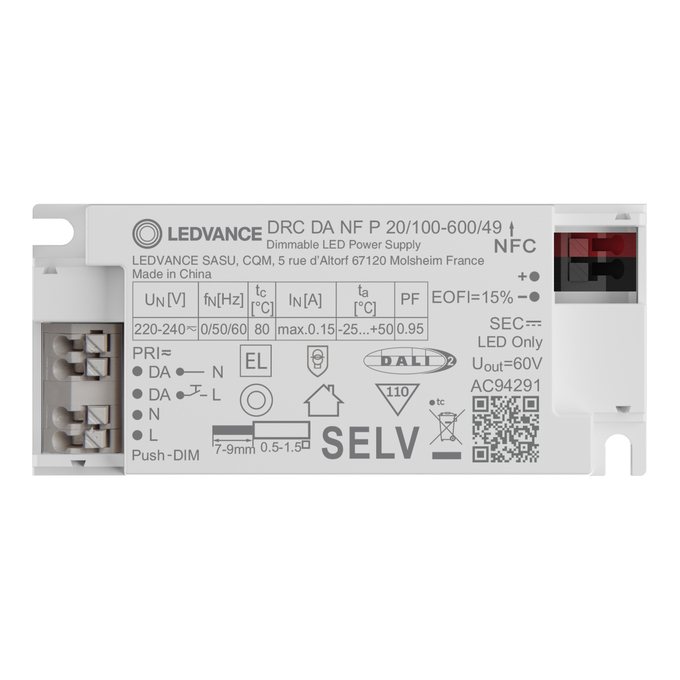 DRC DALI NFC P 20/100-600/49 OEM white, upright