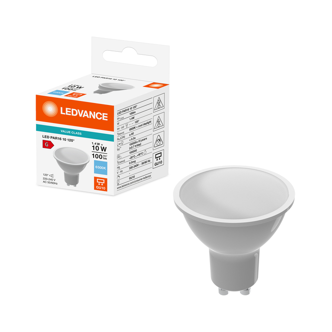 LED VALUE PAR 16 10 120° 1.4W/6500 K GU10 Kombinirani snimak = Slika proizvoda + slika pakiranja
