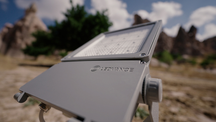 420 Floodlight FLEX projectors illuminate the valley, creating a natural lighting atmosphere. | Image: LEDVANCE