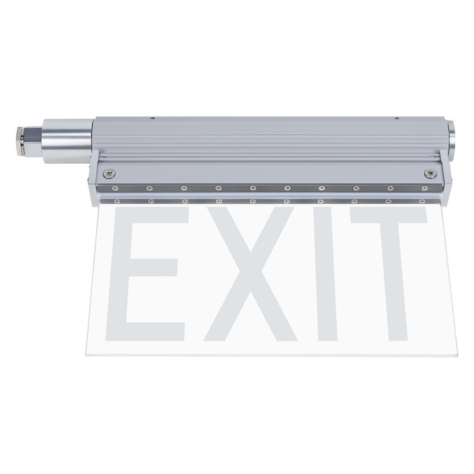 HAZ EXIT SIGN C1D2 120-277V NICKEL GR white, horizontal, alternat